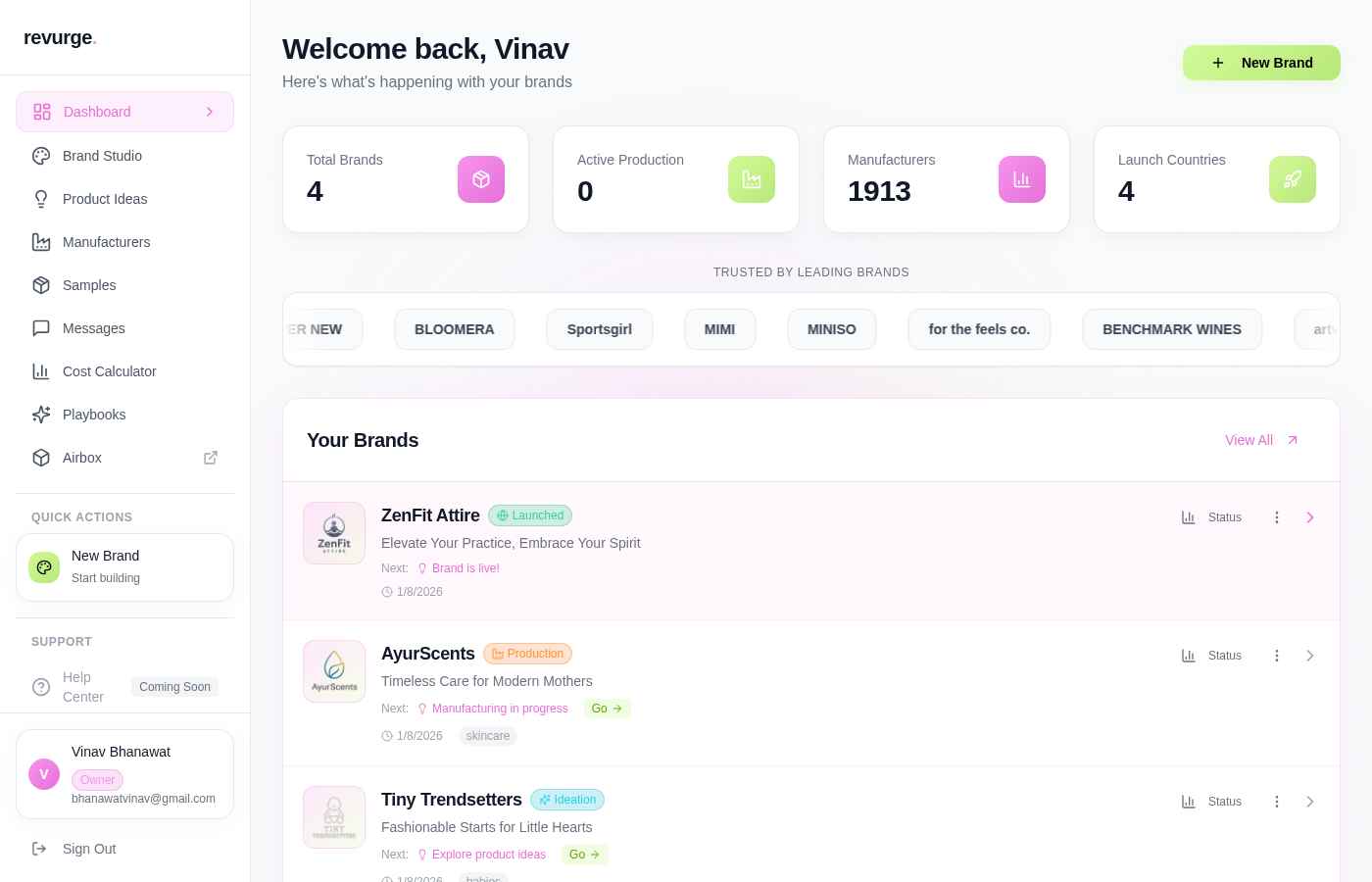 Brand Owner Dashboard